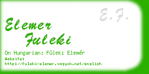 elemer fuleki business card
